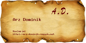 Arz Dominik névjegykártya
